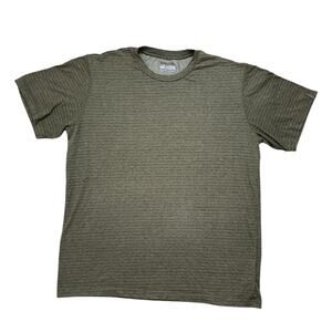 COLUMBIA Omni-wick Green Striped Short Sleeve Tee Size XL Mens Polyester Cotton